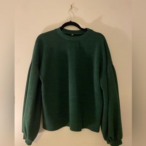 emerald green balloon sleeve sweater